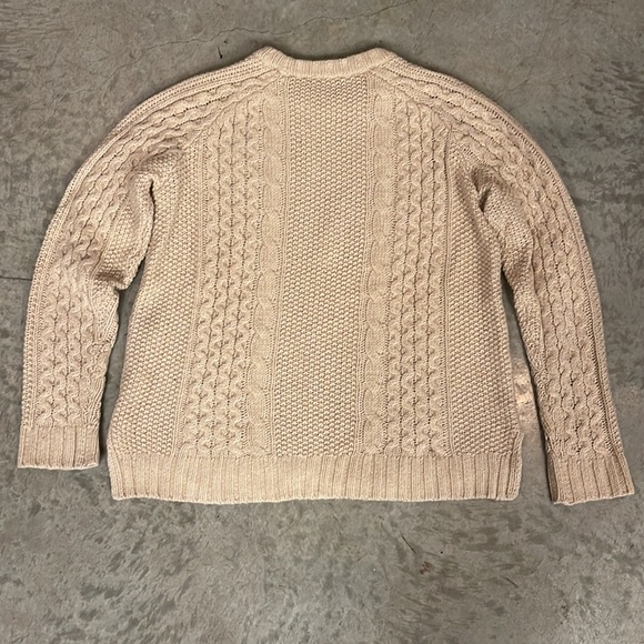 Theory Beige Cable Knit Sweater sz L - Picture 2 of 7